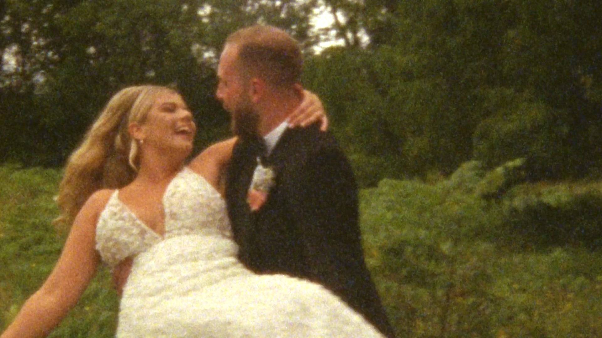 Mixed media wedding highlight film frame, Mary and Wyatt